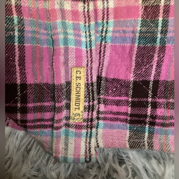 CE SCHMIDT WORKWEAR FOR WOMEN PINK QUILTED FLANNEL SHIRT JACKET SZ. M - Picture 6 of 9